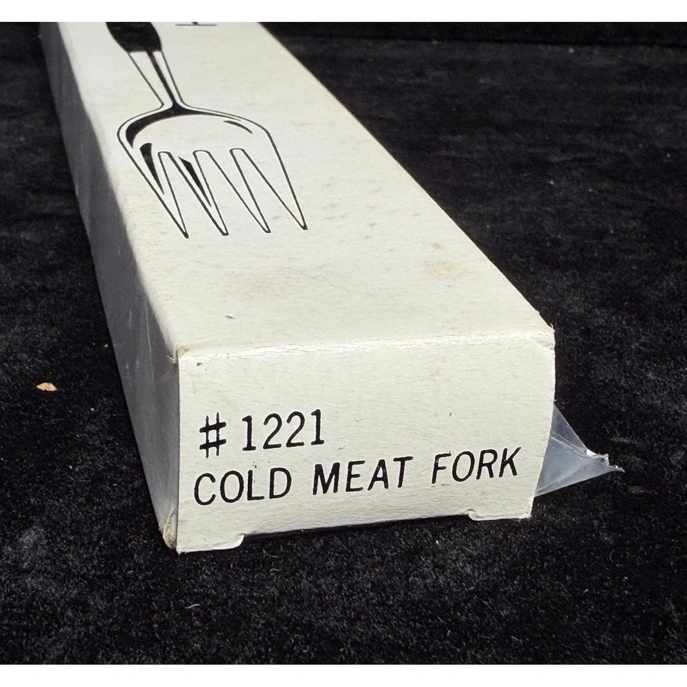 Kingston Stainless-Cold Meat Fork 1221, Mid Century Modern Black Handle, NIB